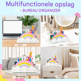 Regenboog Acryl Pennenhouder – Multifunctionele Organisator voor Bureau – Voor Pennen, Potloden, Make-upkwasten &amp; Kantoorbenodigdheden