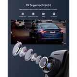 Geavanceerde Dashcam Wi-Fi 2K – Mini Voorruitcamera Voor Auto's – Ondersteunt Externe GPS-module – Super Nachtzicht – Loop Recording – 24/7 Parkeermodus – 170° Groothoek – IPS-scherm – G-sensor – Compact Ontwerp