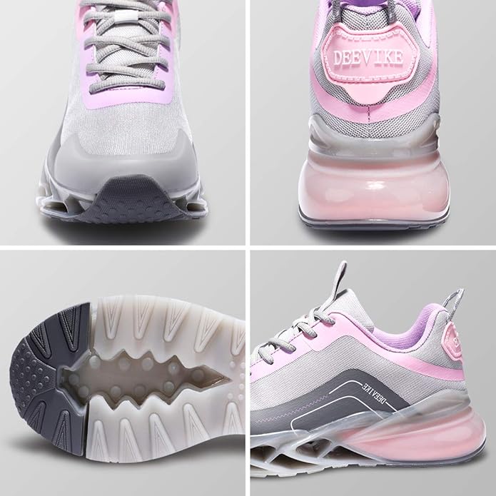 Dames Hardloopschoenen - Sneakers met Ademend Bovenwerk - Antislip Rubberen Zool - Lichtgewicht en Comfortabel - Vetersluiting - Geschikt voor Sport, Wandelen, Reizen en Outdoor Activiteiten
