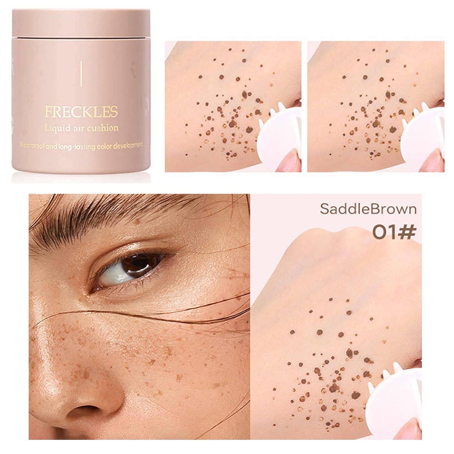 Langdurige Nep Sproeten Make-Up Kit - Natuurlijke Uitstraling, Waterproof, Licht Luchtkussen - Eenvoudig Aan Te Brengen Sproetenmaker Tool voor een Speelse Look