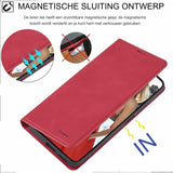 Wallet Case voor iPhone 12 Mini - Premium Leren Flip Hoes met Magnetische Folio Sluiting - Rood - Kaartsleuven en Kickstand - Volledige Bescherming, Slagbestendig en Stijlvol Ontwerp voor iPhone 12 Mini - 5.4 Inch Scherm