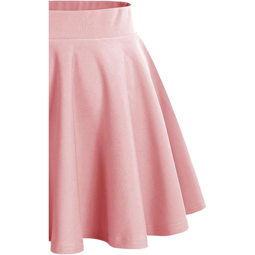 Dames Hoge Taille Skaterrok – Korte Plooirok Voor Tennis, School, Feest Of Dagelijks Gebruik – A-Lijn Minirok Met Elastische Band – Stretchy En Comfortabel – Maat L – Zwart, Effen Of Geruit – Verkrijgbaar In Mini En Midi Lengte