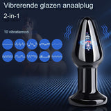 Luxe Vibrerende Glazen Butt Plug - USB Oplaadbaar - Vibrerende Anale Plug - Prostaat Massager - Met 10 Modi - Glazen Butt Plug - Fetish - Bondage - Anale Stimulatie - Volwassen Speeltjes - Unisex - Zwart