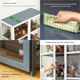 Glazen Vitrinekast voor Verzamelobjecten – 62 × 33 × 161 cm – Bamboe Frame met Transparante Acryl Panelen – Stofvrij, Duurzaam &amp; Elegant – 4 of 5 Lagen – Grijs