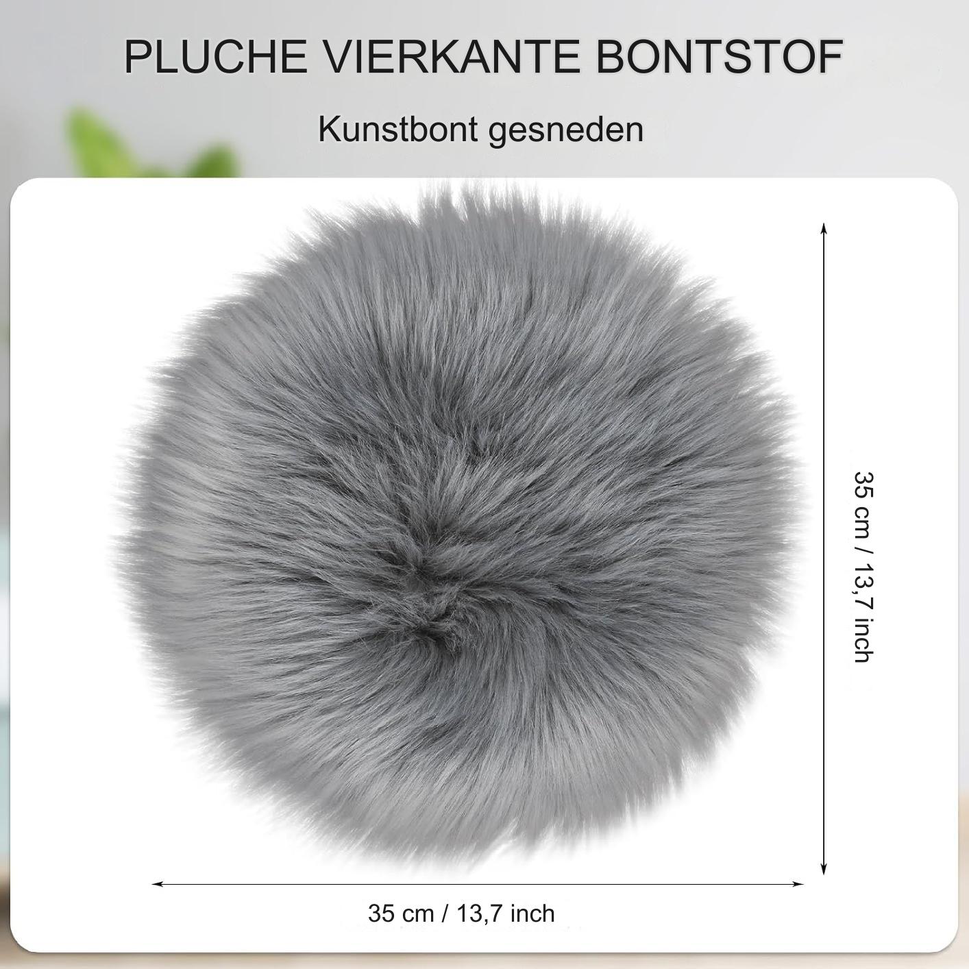 Warme Nep Lamsvacht - Imitatie Schapenvacht Tapijt - 35CM - Nep Bont Zitkussen, Lamsvacht Tapijt, Langharig, Moderne Woonkamer Decoratie, Slaapkamer Decoratie, voor de Bank, Stoel of als Tafeldecoratie, Grijs, 35 cm