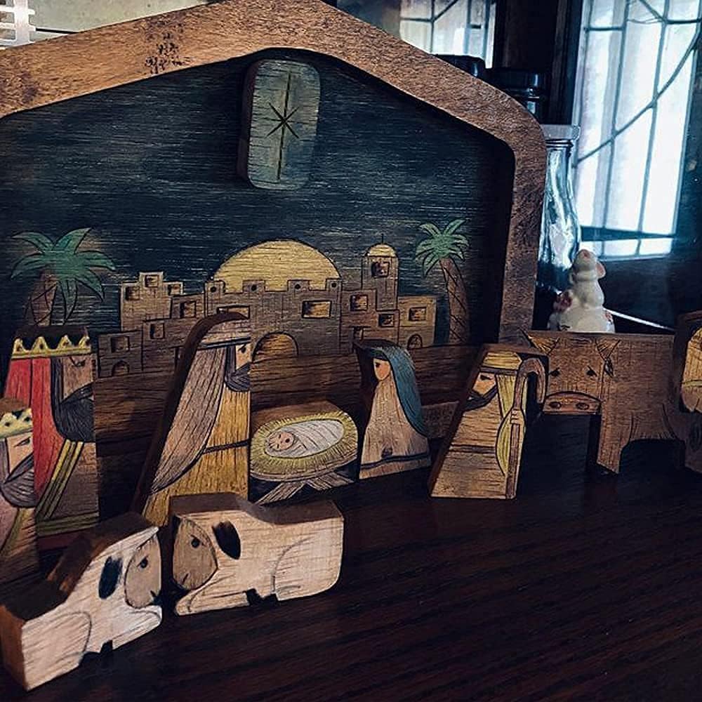 1 Stuk - Houten Jezus Puzzel Standbeeld, Kerstpuzzel met Houtgebrand Ontwerp, Jezus Puzzels, Kerststal Set, Legpuzzel Spel voor Volwassenen en Kinderen, Huisdecoratie, Verjaardagscadeau Geschenken (Klein 7.9 x 5.9
