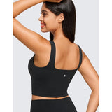 CRZ YOGA - Butterluxe Vrouwen Sport BH Maat 36 - Vierkante Hals Longline Crop Top - Met Ingebouwde Gewatteerde BH - Lichtgewicht en Ultra Zacht - Voor Yoga en Lounge - Licht Ondersteuning