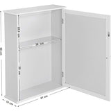 VASAGLE Badkamer Spiegelkast - Wandkast met Spiegeldeur - Verstelbare Legplank - Opbergkast voor Badkamer, Woonkamer of Hal - 41 x 14 x 60 cm - MDF Hout - Wit