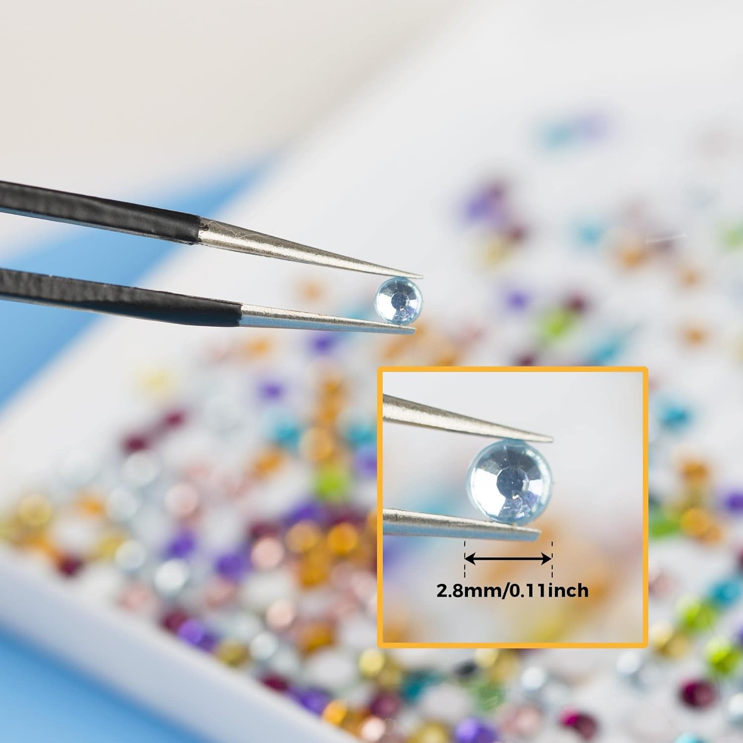 60-Kleuren AB Diamant Schilderij Steentjes Set - 9.000 Ronde AB Diamanten - Inclusief Opbergdoos, Accessoires & Gereedschap - Volledig Pakket voor DIY Diamant Kunstprojecten
