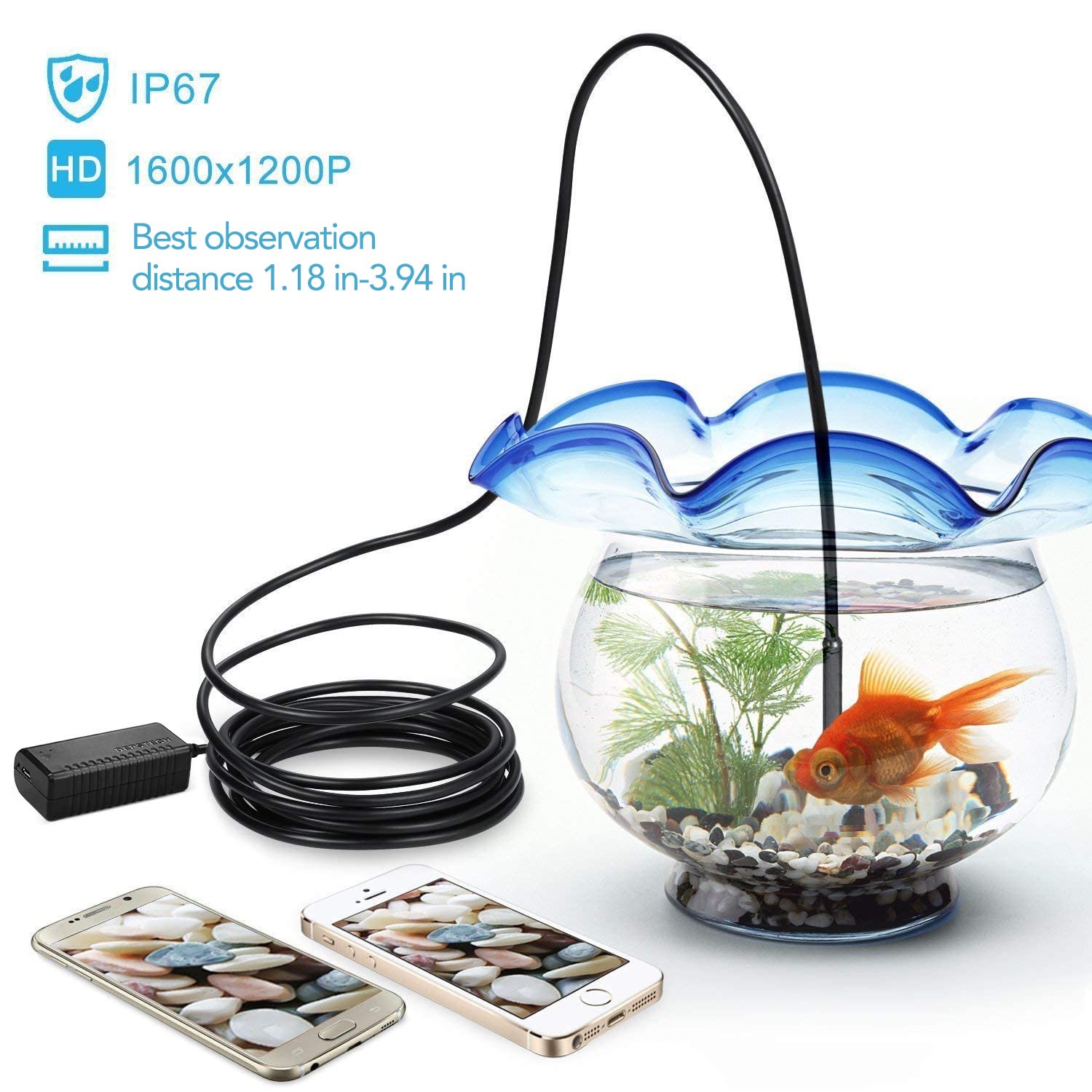 WiFi Draadloze Endoscoop - 3.5M - Inspectiecamera - 2.0 Megapixels HD, IP67 Waterdicht, WiFi-Connectie - Geschikt voor Android & iOS Smartphones - Zwart