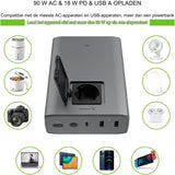 Hoge Capaciteit Draagbare Powerbank - 24000mAh met 90W AC-Uitgang - 18W USB-C PD en USB-A Poorten - Ideaal voor MacBook en Buitengebruik - EU Model