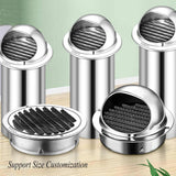 Ronde RVS Muurventilatierooster 160mm – 304 Roestvrijstalen Afvoerkap Met Lamellen & Insectenrooster – Weerbestendige Ventilatiedop Voor Buitenmuur – Vent Grill Voor Keuken Badkamer Schouw Afzuiging Luchtkanaal Buitenafvoer