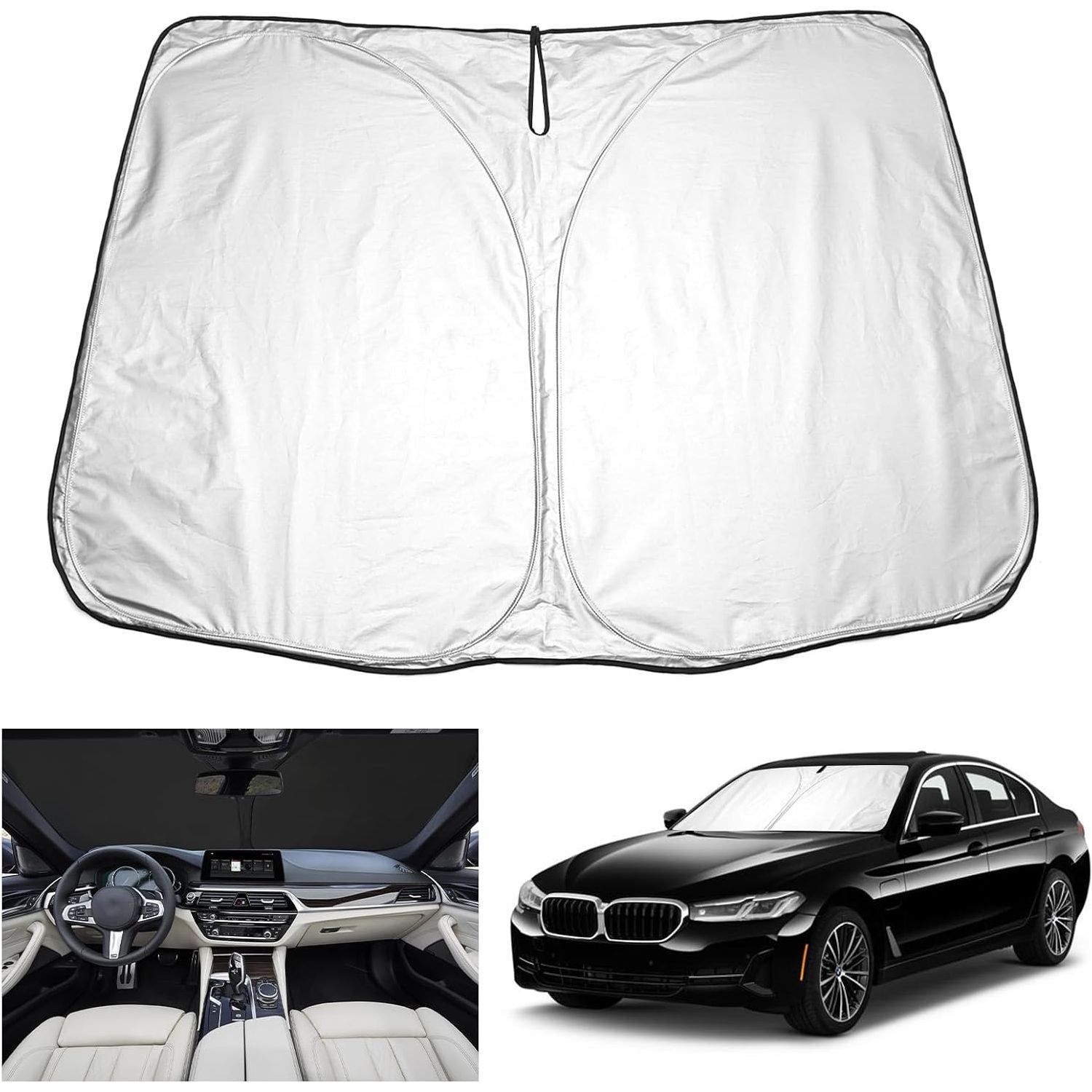 Series 5 G30 G31 Zonwering Auto Compatibel Met BMW 5 Serie G30 G31 G38 2018-2024 - Opvouwbare Auto Parasol Voorruit - UV Bescherming, Stofbescherming - Houdt De Auto Koel - Gemakkelijk Te Gebruiken En Op Te Bergen - Zilver