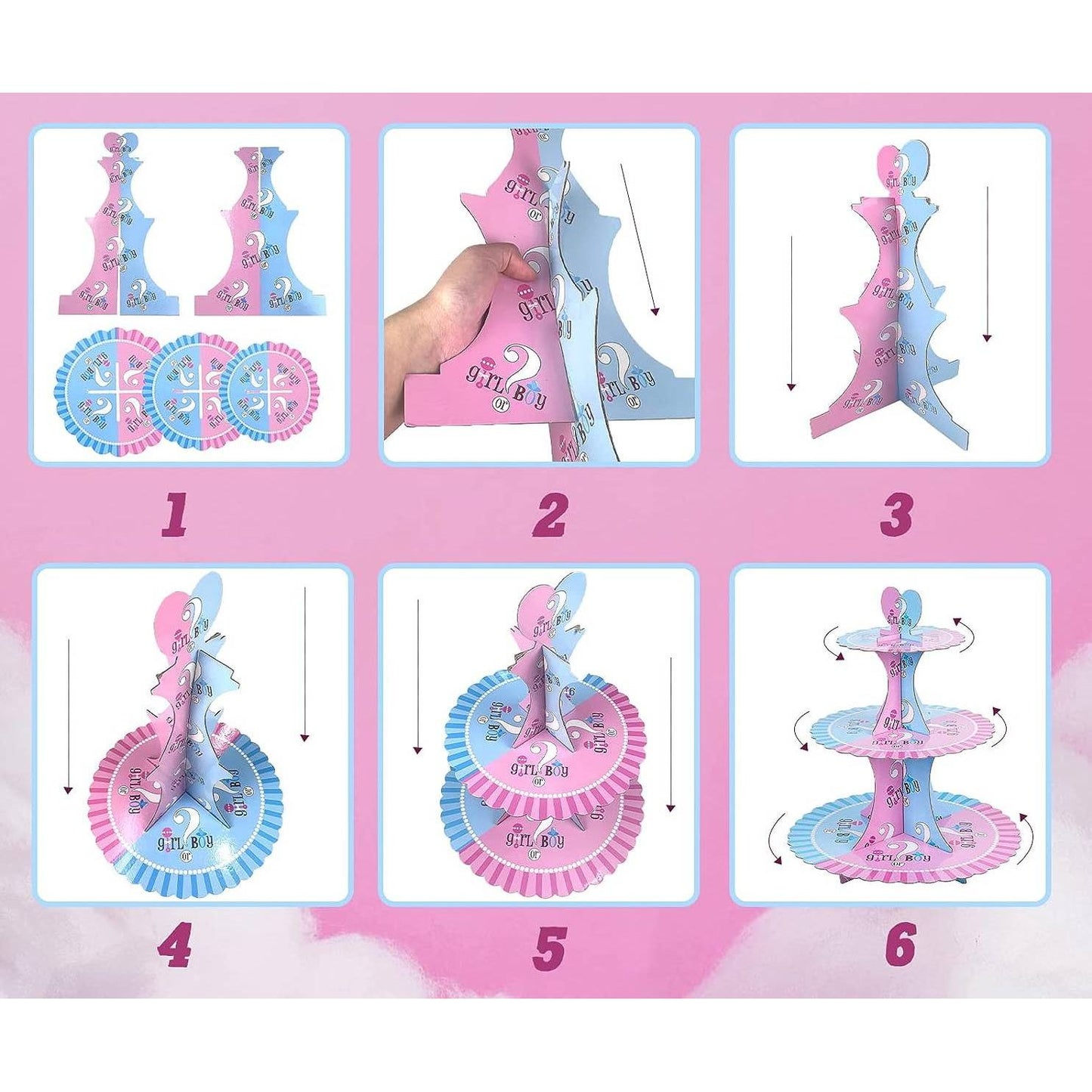 Jongen of Meisje Servies Party Tafelgerei - Compleet Baby Shower Set met Cupcake Stand, Tafelloper, Decoraties en Meer
