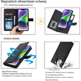 Beschermende Hoesje iPhone 15 Plus Magsafe Compatibel - Kaarthouder Flip Cover Lederen Portemonnee Case - Verwijderbare Cover Mannen - Stijlvolle Telefoon Accessoire Heren - Magnetische Sluiting - Mode Telefoonhoesje Portemonneehouder