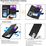 Beschermende Hoesje iPhone 15 Pro Magsafe Compatibel - Kaarthouder Flip Cover Lederen Portemonnee Case - Verwijderbare Cover Mannen - Stijlvolle Telefoon Accessoire Heren - Magnetische Sluiting - Mode Telefoonhoesje Portemonneehouder