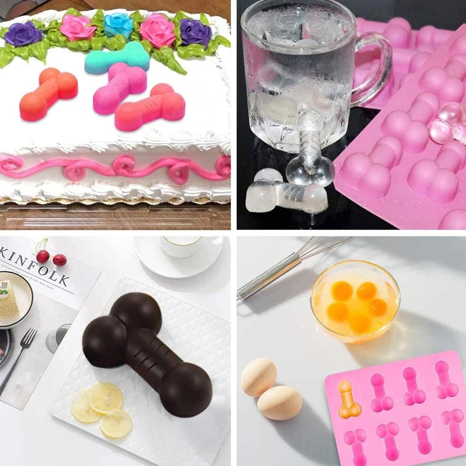Grappige Siliconen Penis IJsblokjesvorm - Creatieve Siliconen Vorm - Bachelorette Feest Siliconen Mal - Vrijgezellenfeest Siliconen Mal Voor IJsblokjes, Zeep, Chocolade En Cake - Herbruikbare Siliconen IJsblokjesvorm