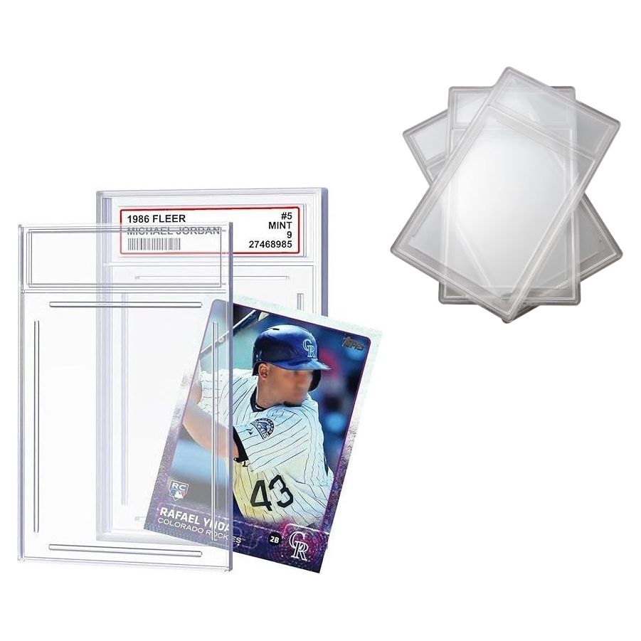 3 Stuks - Krasbestendige Kaarthouder voor Ruilkaarten -  Professionele Verzamelkaarten Beschermer - Acryl Graded Card Slab Sleeves met Labelpositie, Perfect voor YuGiOh, MTG & Sportkaarten Opslag en Display -Ideaal voor Verschillende Kaartformaten