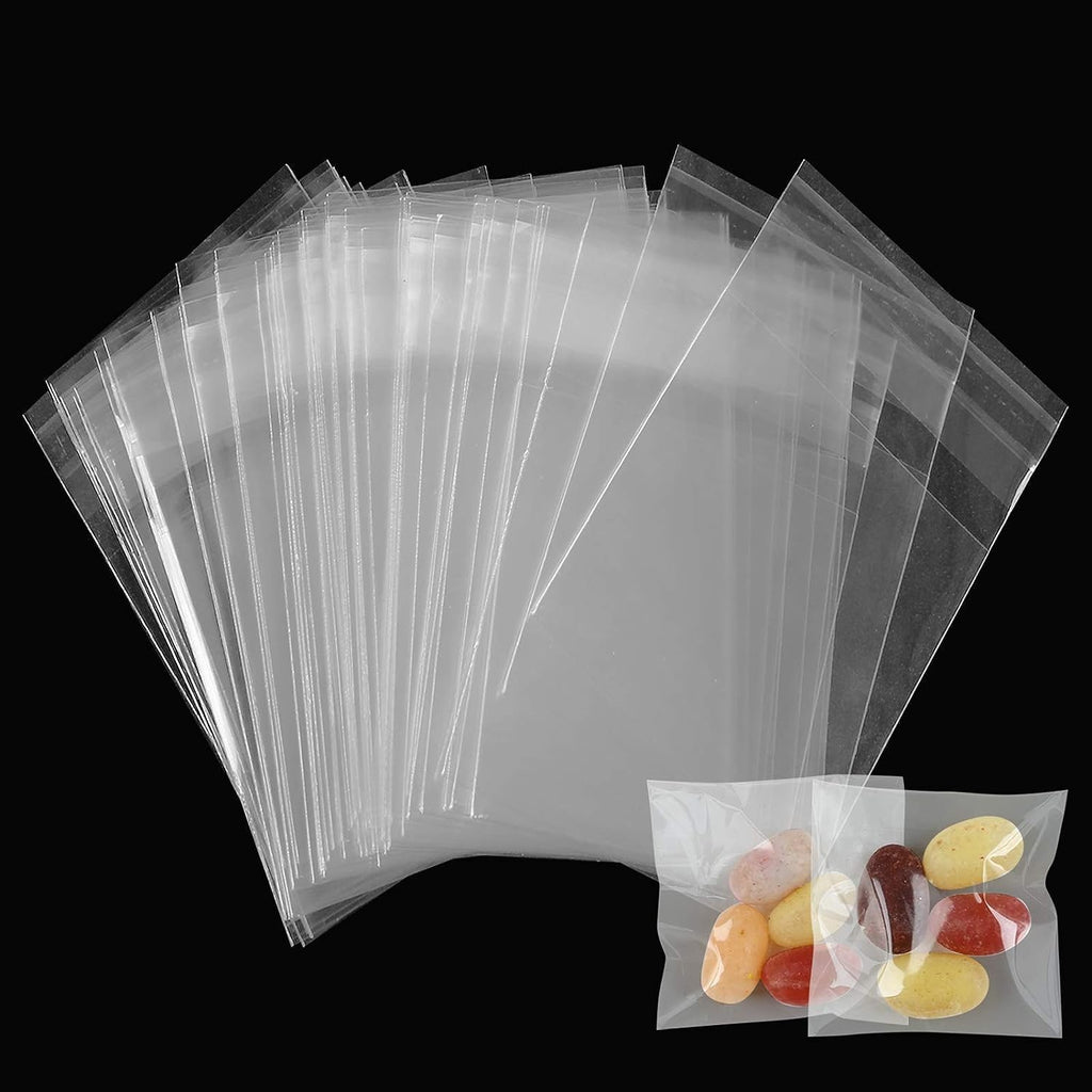 400 Stuks - Doorzichtige Cellofaan Zakjes - Zelf Sluitende Zakjes - Plakstrip Zakje - 40x60mm - Ideaal voor Snoep, Sieraden & Gunsten - Plastic Verpakking