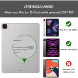 Smart Hoes - Voor  iPad Pro 12.9 Case 2022/2021 - Ultra Dunne Smart Cover met Penhouder - Auto Wake/Sleep Functie - Beschermende TPU Hoes - Trifold Standaard - Geschikt voor 6e/5e Generatie - Zwart