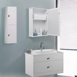 VASAGLE Badkamer Spiegelkast - Wandkast met Spiegeldeur - Verstelbare Legplank - Opbergkast voor Badkamer, Woonkamer of Hal - 41 x 14 x 60 cm - MDF Hout - Wit