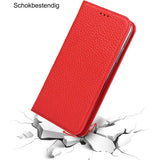 Echt Lederen Hoes voor iPhone 11 - Portemonnee Hoesje met Polsband en Kaartsleuven - Magnetische Sluiting Houderfunctie Flip Cover voor iPhone 11 (Rood) - Stijlvolle Bescherming en Handige Functionaliteit met Hoogwaardig Leer