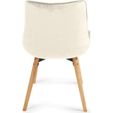 2 Stuks – Eetkamerstoelen – Velvet Fluwelen Stoelen – Gestoffeerde Keukenstoelen – Houten Poten – Comfortabele Zitting – Moderne Stoelenset – Set van 2 – Crème Kleur – Zachte Stof – Eetkamer – Woonkamer – Slaapkamerstoelen