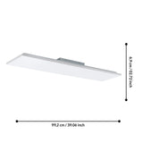 EGLO Rechthoekige LED Plafondlamp - Calemar - Moderne Plafondverlichting - Wit Met Gouden Details - 99,2x24,2x6,9 cm - Energiezuinige Binnenlamp - Geschikt Voor Woonkamer - Slaapkamer - Hal - 2550 Lumen - Hoogwaardige Materialen