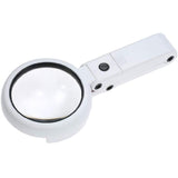 LED Verlicht Hand en Bureaublad Vergrootglas-Dubbel Circuit-Lens-Dubbele-Modus-Verstelbaar-met-Stofkap-Perfect-voor-Kaartlezen-Documenten-Medicijnen-Juwelen-Knutselen - Wit