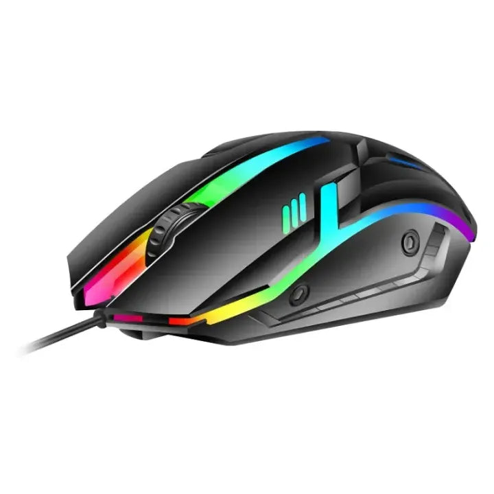 Jertech M200 gaming muis – bedrade USB muis met RGB verlichting – ergonomische computermuis 1200 DPI – optische gaming mouse – 3 knoppen – 1000Hz polling rate – precisie gamer muis voor pc laptop links en rechts