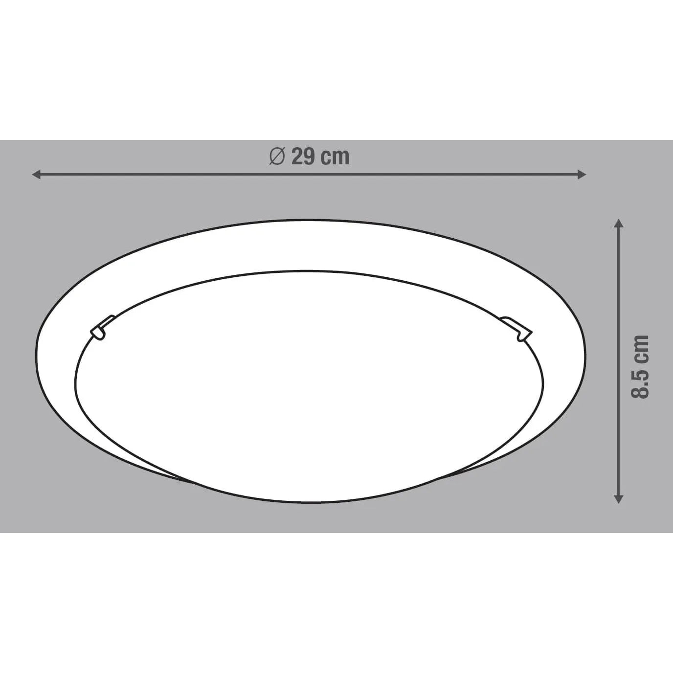 Plafondlamp Iceberg - Ø 29 cm - E27 Fitting - Witte Glazen Kap - Modern Ontwerp - Tijdloze Plafondverlichting - Energiezuinige Lamp - Voor Woonkamer, Slaapkamer of Keuken - Compact en Stijlvol