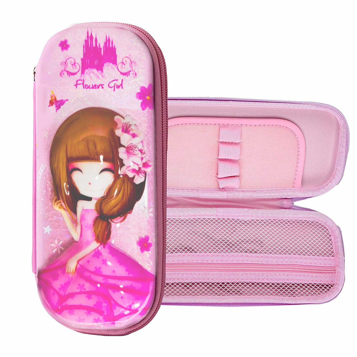 Schattig - 3D Etui - Pennen Houder - Potlood Tasje - EVA Reliëf - Potloodhoesje - Droomroze