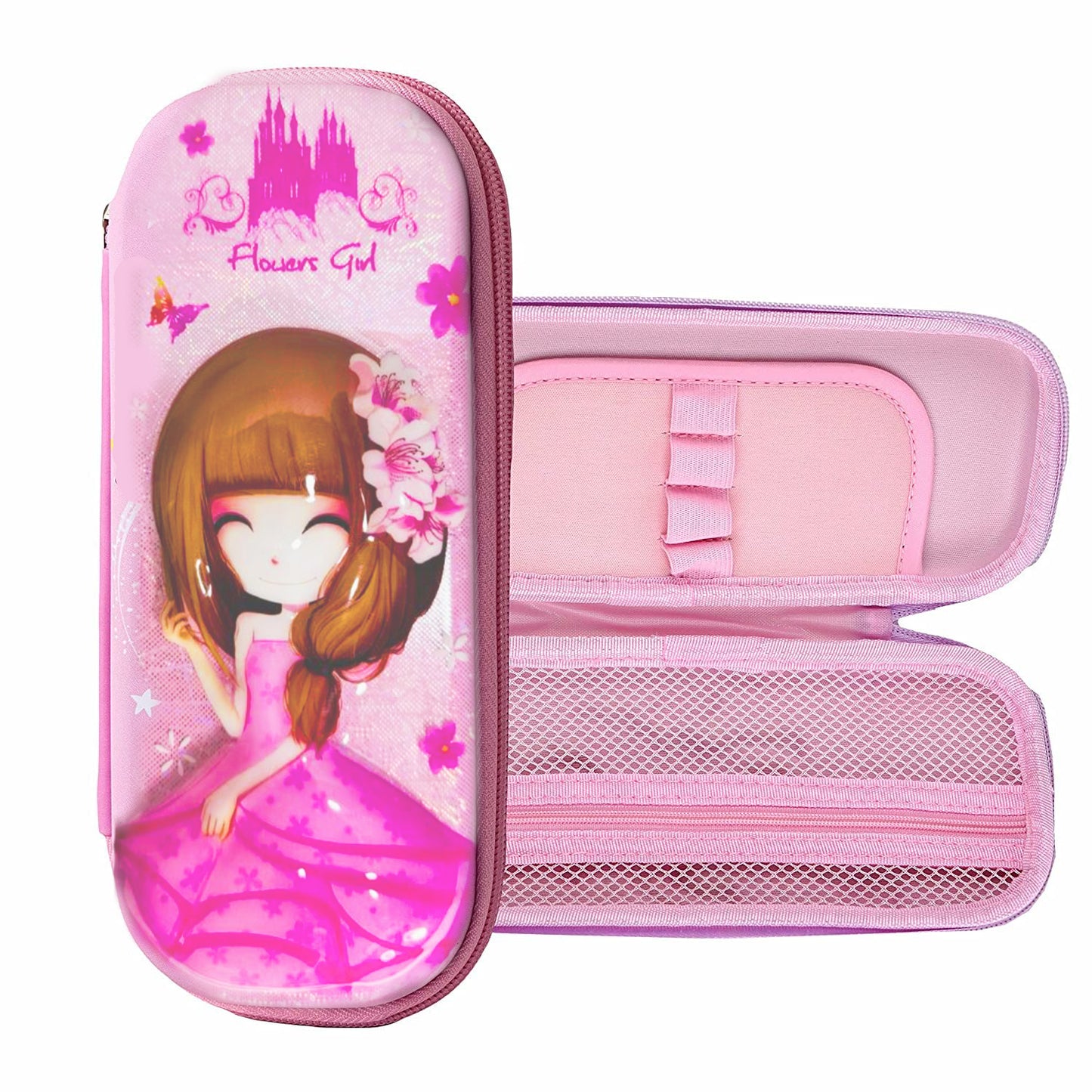Schattig - 3D Etui - Pennen Houder - Potlood Tasje - EVA Reliëf - Potloodhoesje - Droomroze