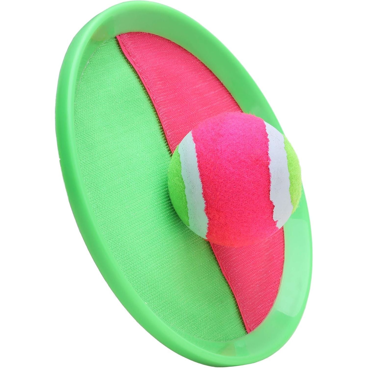 2 Stuks - Vangspel Set voor Kinderen - Toss en Catch Buitenspel met Klittenband - Vangschijven Ø20 cm en Bal - Toss and Catch Ball Set - Willekeurige Kleur Blauw of Groen