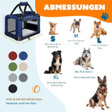 KESSER® Opvouwbare Hondenbox - Transportbox voor Huisdieren - 91,4 x 63,5 x 63,5 cm - Navy Blauw - Inclusief Handvatten en Wasbare Binnenvoering