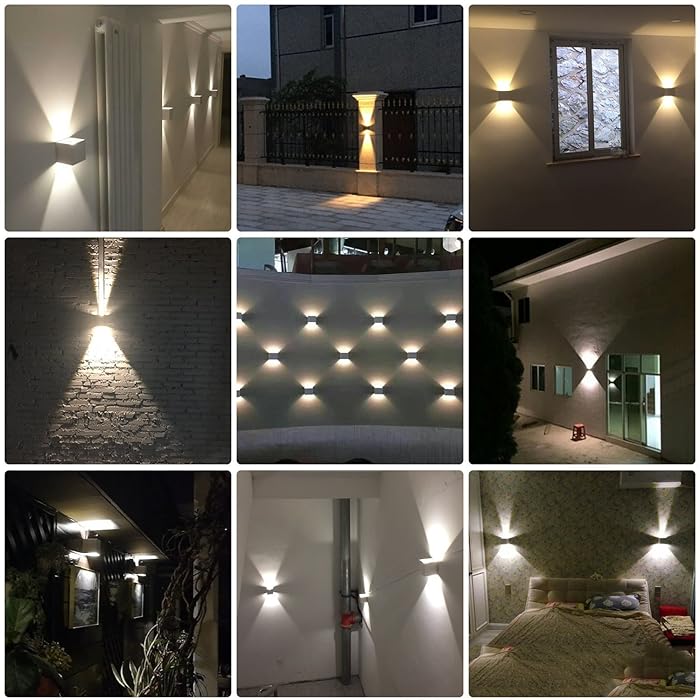 2 Stuks - Ledwandlampen voor Binnen - Up Down Verlichting - Wit Hoogwaardig Aluminium - 7 W Energieklasse A+ 2700 K Warmwit Licht - Stijlvolle en Efficiënte Wandlampen - Modern Design - Eenvoudige Installatie - Ideaal voor Woonkamer, Slaapkamer en Gang