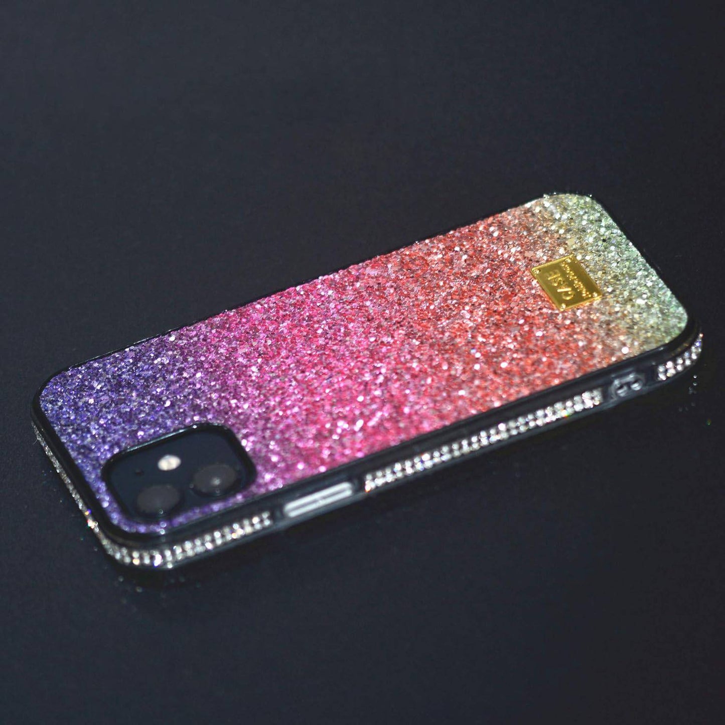 Luxe Muntonski Regenboog Gradiënt Hoesje voor iPhone 12 en 12 Pro - 6.1 inch - Bling Glitter met Strass - Elegant en Modieus - Lichtgewicht en Duurzaam