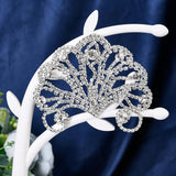 Elegante Zilveren Pauwenstaart Strass Appliques - Kristallen Strass Patches voor Bruidsjurken, Hoofddeksels en Schoenen - DIY Naai-Accessoires