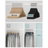 50x Anti-Slip Kledinghangers met Broeklat – Zwart | Dun, Ruimtebesparend &amp; Duurzaam – Voor Kleding, Broeken &amp; Jasjes