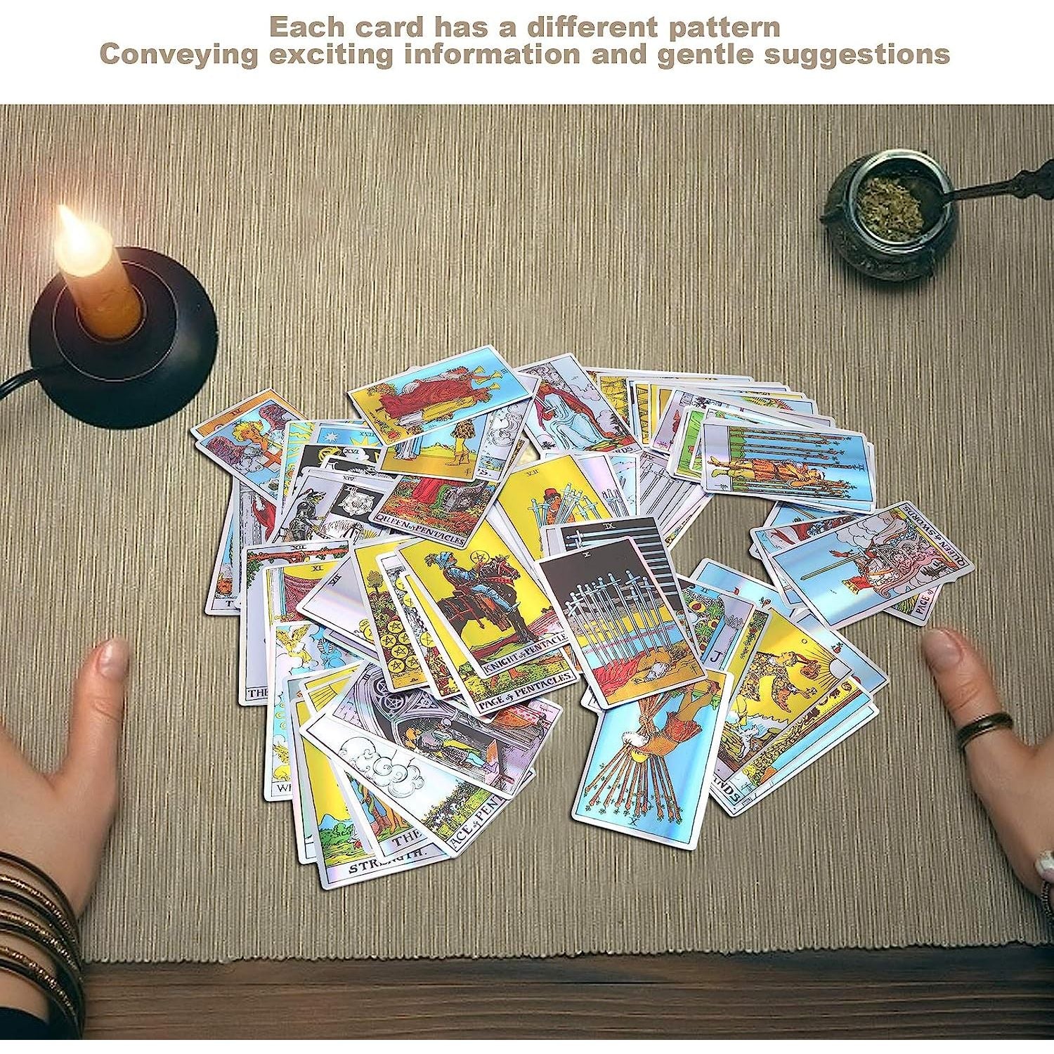 Tarotkaarten voor Voorspelling - Adivinatiekaarten voor Familiebijeenkomsten en Feesten - Tarotkaartenset voor Fortuinvoorspelling - Draagbaar en Duurzaam