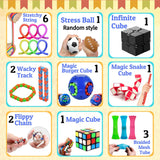 Sensory-Fidget-Speelgoedset - 18-Delige Stress-Verlichting-Kit - Autisme ADHD - Inclusief-Speelgoeddoos - Verjaardagsgeschenk - Geschikt voor Kinderen 3+, Tieners en Volwassenen