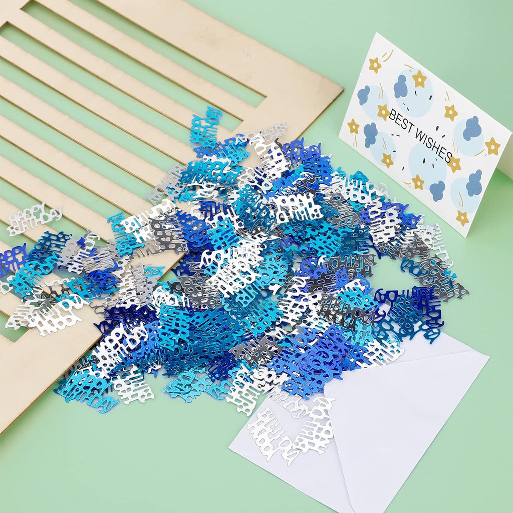Happy Birthday - Feestelijke Blauwe Confetti Tafeldecoratie - Ongeveer 500 Stukken - Glanzende Glitter Verjaardag Versiering voor Vrouwen en Mannen - Sfeervolle Party Glitterdecor