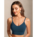 CRZ YOGA - Vrouwen Bikini Top Maat 42 - Verstelbare Spaghetti Riemen - Gewatteerd Badpak - V-Hals - Soepel en Sneldrogend - Voor Zwemmen, Strand en Watersporten
