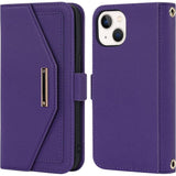 iPhone 13 Telefoonketting Hoesje met Riem - Mobiele Telefoonhoes iPhone 13, Flip Lederen Portemonnee Hoesje, Ingebouwde Spiegel, 5 Handige Kaartsleuven, Sterke Magnetische Sluiting - Beschermende Flip Case Hoes voor iPhone 13