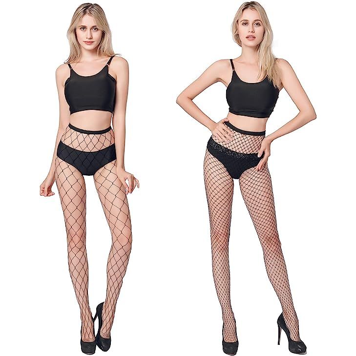 4 Delig - Sierlijke High Waist Fishnet Panty's - Verleidelijk en Comfortabel - Set van 4 paar - Zwart