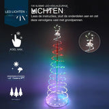 6FT Geanimeerde Spiraalvormige Kerstboom - 135 LED Pre-Lit Multicolor Lichten - Slimme Kerst Yard Decoratie - Voor Binnen/Buiten - Tuinverlichting - 16 Kleuren & 8 Lichtmodi - Inclusief Afstandsbediening en 4 Grondpalen