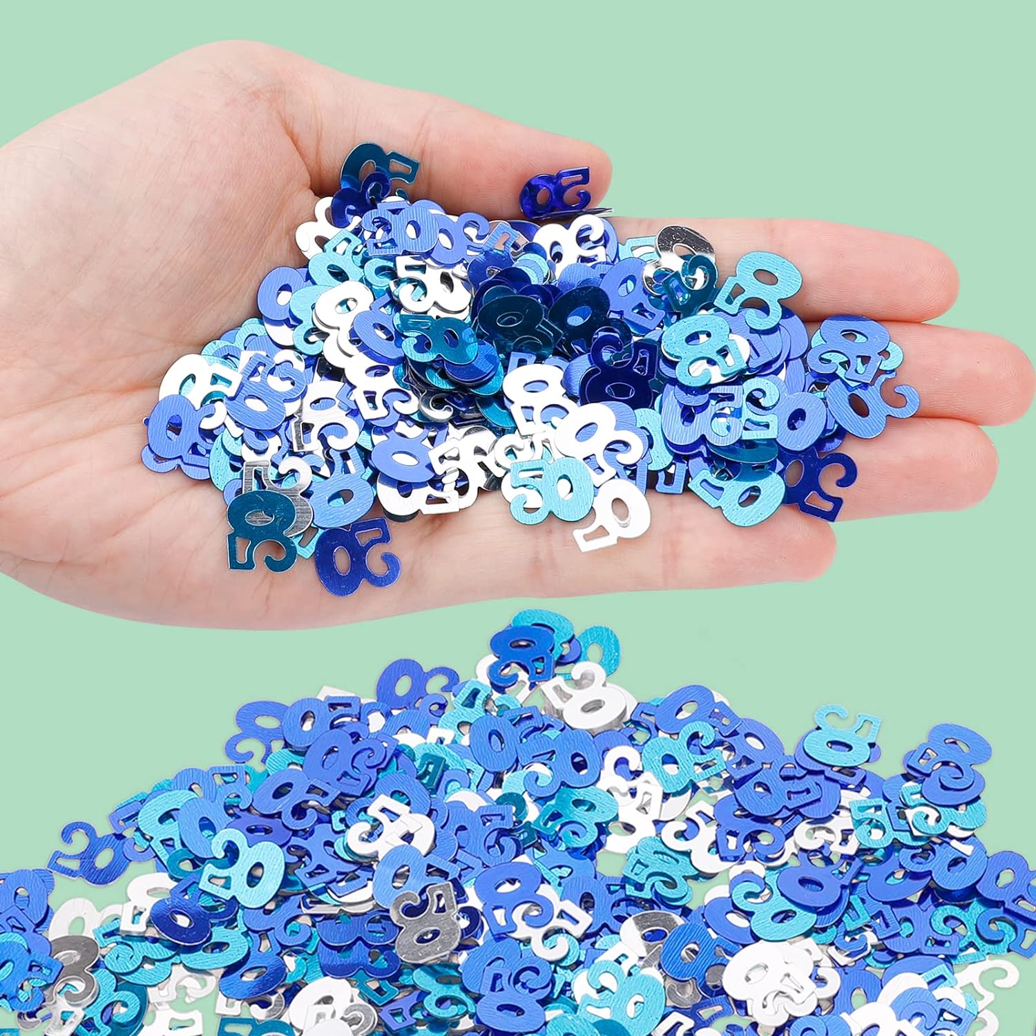 50ste Verjaardag Blauwe Confetti - Ca. 500 Stuks Feestelijke Tafelversiering - Duurzame en Herbruikbare Decoratie - Perfect voor Jubileum Feesten