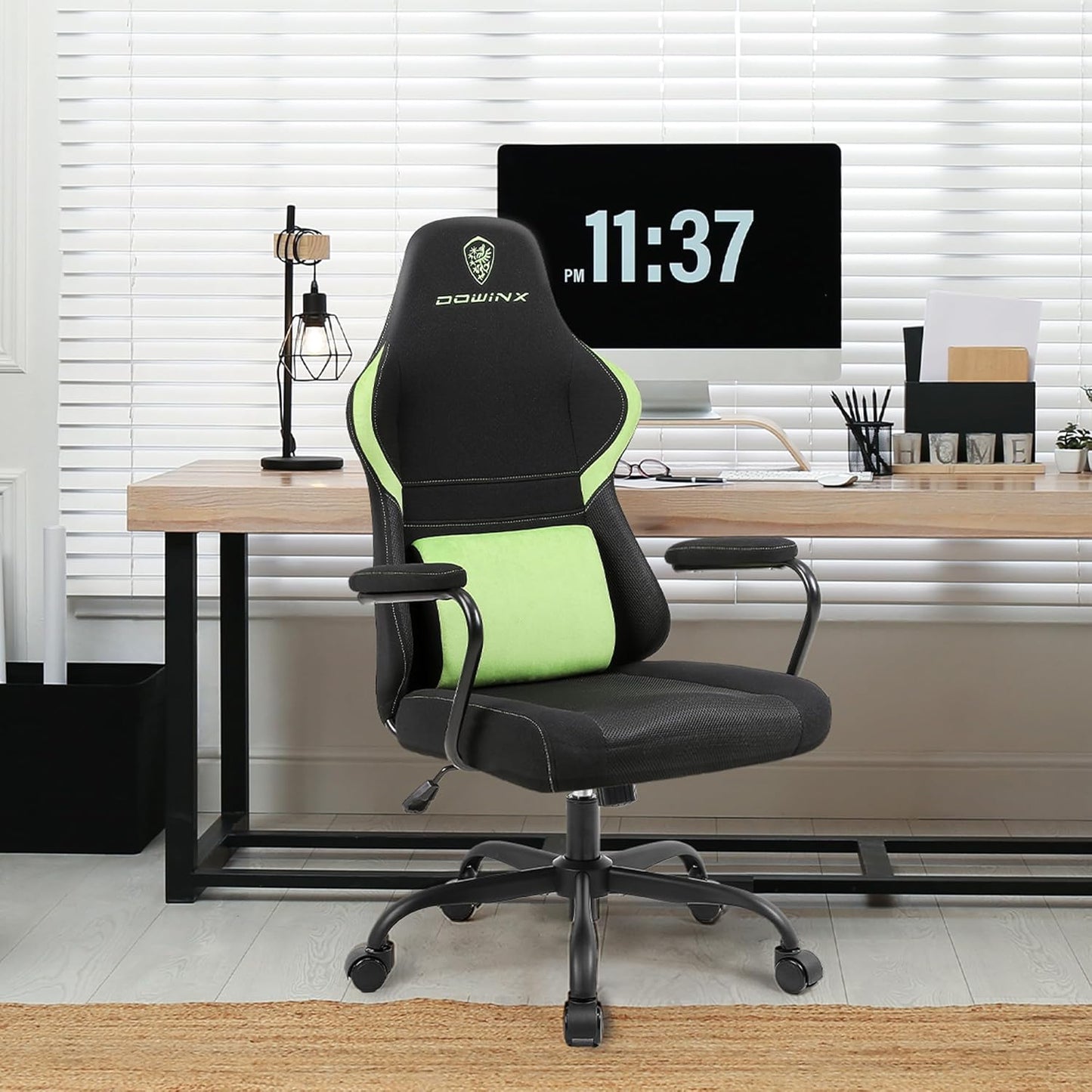Dowinx Mesh Gaming Chair - Ergonomische Bureaustoel - Verstelbare Hoge Rugleuning - Lendensteun - Schommelstoel - Ademend Gaas - Verstelbare Hoogte - Comfortabel en Compact Ontwerp