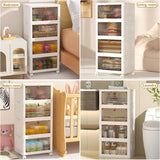 4-Laags - Stapelbare Opbergboxen met Deksel en Wielen - 92 Liter - Kunststof Opbergbakken - Vouwbare Opbergcontainers - Organizer voor Woonkamer - Slaapkamer - Kantoor - Keuken - 39 x 28 x 21 cm per Box