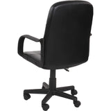 Luxe Bureaustoel Met Kunstleren Bekleding – Ergonomische Draaistoel Met Armleuningen En Wielen – In Hoogte Verstelbare Zitting – Zwart Kantoorstoel Voor Thuis Of Werkplek – 57,5 x 58 x 104 cm – Comfortabele Rugleuning 55 cm